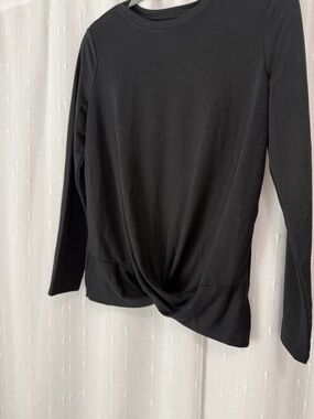Maurices Black Long Sleeve Twist Front Top
